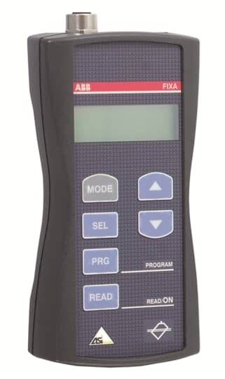 Handheld-Gerät mit Display und mehreren Tasten für Modus, Auswahl, Programm, Lesen und aufwärts/abwärts-Steuerung.