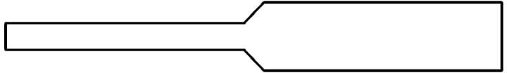 Ein einfaches Diagramm zeigt eine gerade Linie, die sich in ein breiteres Rechteck erweitert.