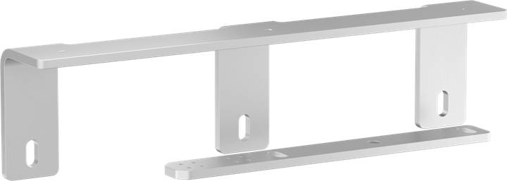 Metallhalterung mit zwei vertikalen und einem horizontalen Träger und Schraubenlöchern, vermutlich zum Befestigen an einer Wand.