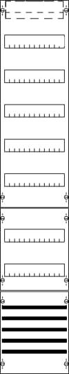 Striebel & John 2CPX054006R9999 FV19S Verteilerfeld Anzahl Teilungen = 12 Inhalt 1St.
