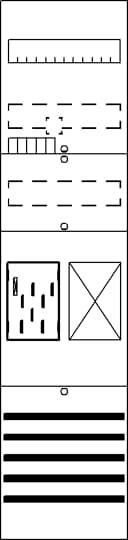 Diagramm mit verschiedenen Symbolen und Formen in fünf Abschnitten: Linien, Pfeile, Kästen, Rechtecke und Kreise, zeigt Layoutvarianten.