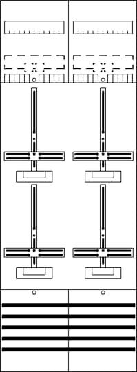 Schematische Darstellung der Schaltung einer Verstärkereinheit mit detaillierten Schaltkreiselementen und Verbindungen.