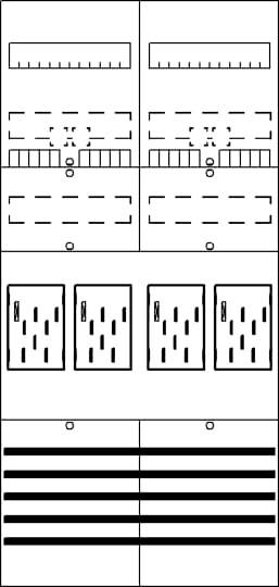 Visuelle Darstellung mit verschiedenen Linienmustern und Rechtecken, vermutlich für einen Sehtest. Enthält horizontale und vertikale Ausrichtungen.