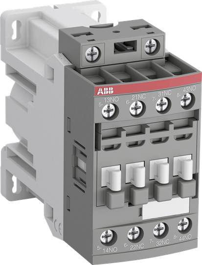 Ein elektrischer Leistungsschütz mit mehreren Anschlüssen, geeignet für industrielle Steuerungen und Schaltanwendungen.