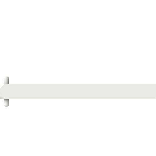 Ein schlichter, weißer Handtuchhalter mit abgerundeten Enden an einer weißen Wand montiert.