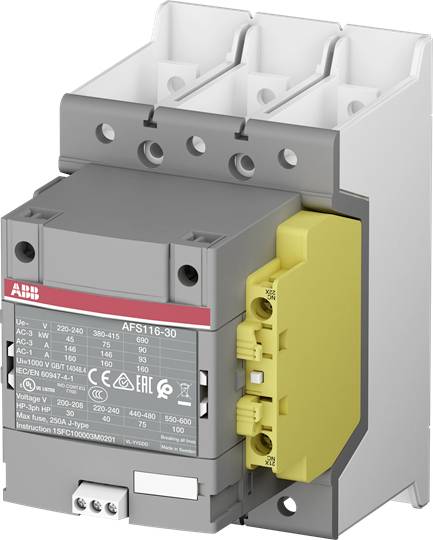 ABB Schütz AFS116-30, 220-440V AC, 360-415V DC, 15 kW, Anweisungen Model Nr. 1SFC100093M0201.