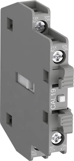Schwarzes, rechteckiges elektronisches Bauteil mit mehreren Schraubanschlüssen und der Aufschrift 'CAL19' auf der Seite.