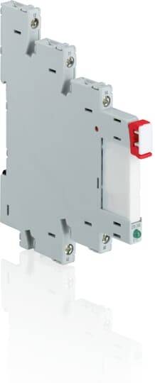 Graues, flaches, rechteckiges elektronisches Bauteil mit roten und weißen Markierungen an der Seite.