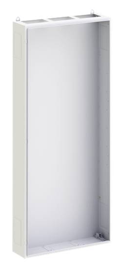 Ein leerer rechteckiger Metallkasten, vermutlich ein Schaltschrank, ohne sichtbare Komponenten oder Bedienelemente innen.