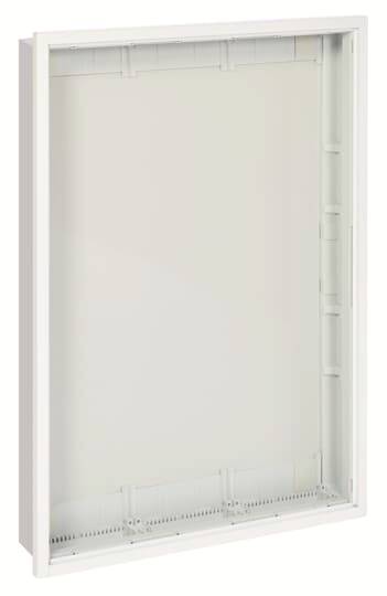 Leerrahmen aus weißem Kunststoff, rechteckig, mit Vertiefung innen. Geeignet für Montage oder Einbau. Keine sichtbaren Details.