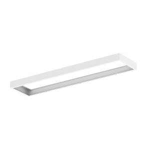 Ein rechteckiges, weißes, modernes LED-Deckenlicht mit schlichter Form und flachem Design. Ideal für Wohn- oder Büroräume.