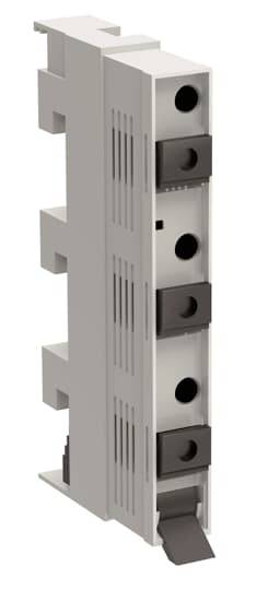 Elektrisches Gehäusebauteil mit mehreren Anschlussöffnungen, vertikal ausgerichtet.