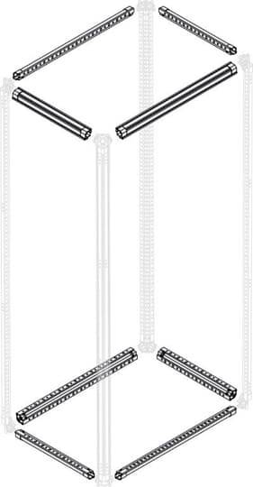 Ein dreidimensionales, transparentes Hexagon wird von dunklen Kreisen und Linien in den Ecken und Kanten gebildet.
