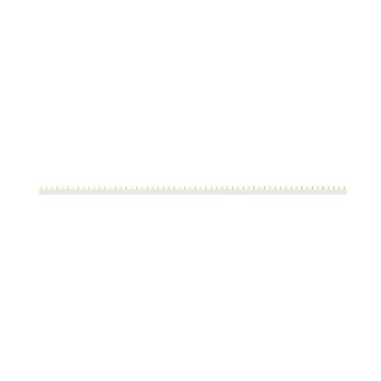 Eine lange, dünne, horizontale Linie mit kleinen gelben Markierungen gleichmäßig verteilt entlang der Linie.