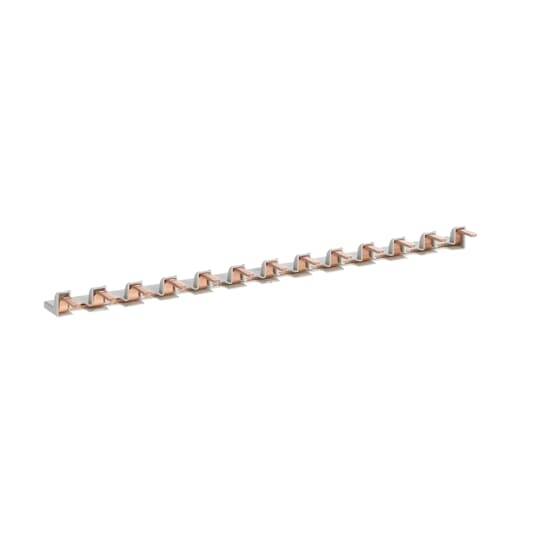 Unbekanntes Objekt mit einer wiederkehrenden strukturartigen Form, horizontal ausgerichtet.