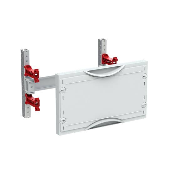 Metallschiene mit verstellbarem TV-Halter für Wandmontage. Geeignet für Flachbildfernseher zur flexiblen Ausrichtung.