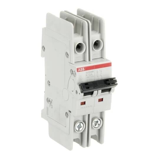 Schalter, zweipolig, graues Gehäuse, Modellnummer K3A. Used for electric circuit protection.