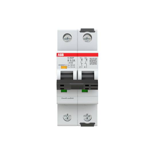 ABB 2CDS382001R0087 S302P-K0.2 Leitungsschutzschalter 0.2A 415V