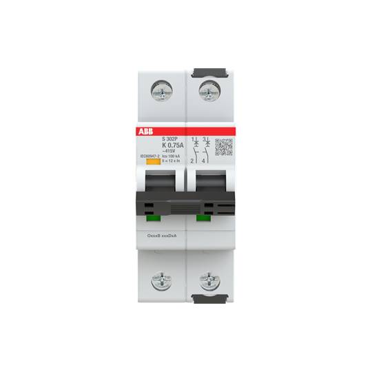 ABB 2CDS382001R0187 S302P-K0.75 Leitungsschutzschalter 0.75A 415V