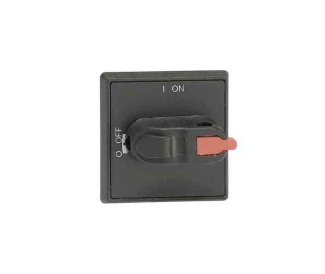 Ein rechteckiger Kippschalter mit 'ON' oben und 'OFF' unten. Der Schalter ist in der 'ON'-Position, hervorgehoben durch einen roten Markierer.