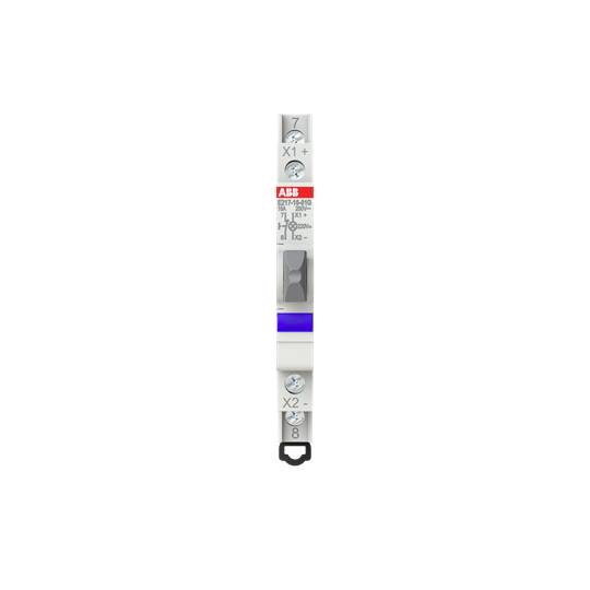 Ein schmaler ABB-Stromzähler in einem weißen Gehäuse mit einem grauen Einstellungsbereich. Oben ist das ABB-Logo erkennbar.