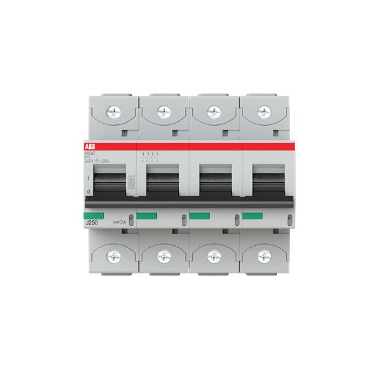 Ein elektrischer Schutzschalter mit mehreren Schaltpositionen und einem roten Streifen oben als visuelle Erkennungsmerkmal.