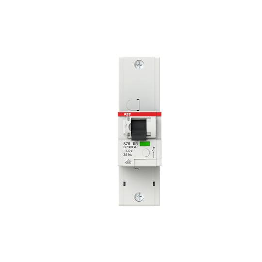 Ein einzelner Sicherungsautomat vom Typ ABB S751 DR, zur Steuerung und Absicherung elektrischer Stromkreise.