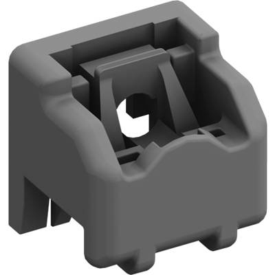 Grauer mechanischer Tastenschalter, quadratische Form.