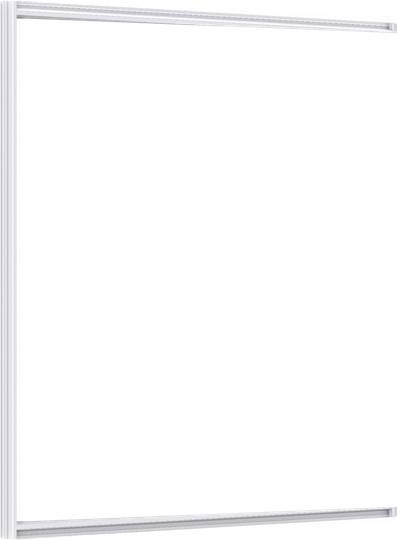 Ein leeres weißes Whiteboard mit einem silbernen Rahmen.