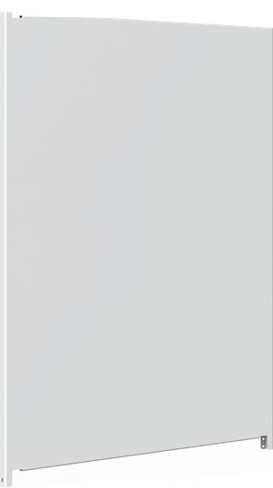 Weiße, glatte Oberfläche eines minimalistischen, modernen Schranks.