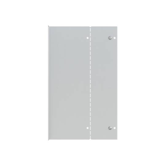 Metallplatte mit zwei Schraubenlöchern, geeignet für die Befestigung an einer flachen Oberfläche.