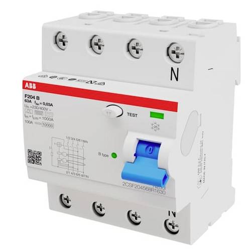 ABB 2CSF204568R1630 F204B-63/0,03 FI-Schutzschalter 63 A 400 V