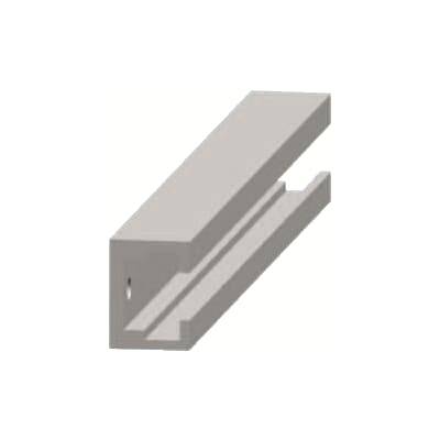 Metallprofil mit U-förmiger Rille, rechteckig und grau, geeignet zur Verwendung in Konstruktionen oder Montagesystemen.