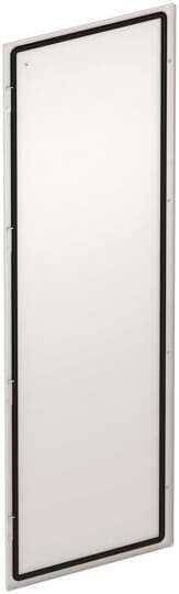 Eine rechteckige Abdeckung aus Metall, vermutlich eine Inspektionsklappe, mit einer schwarzen Dichtung am Rand.