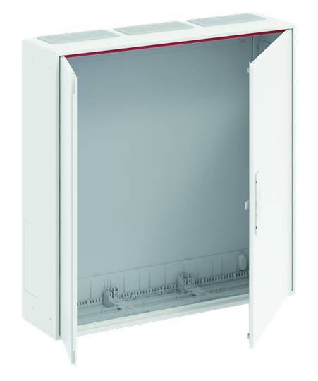 Ein leerer, offener Elektroschrank mit zwei Türen, geeignet zur Montage von Elektroinstallationen in Innenräumen.