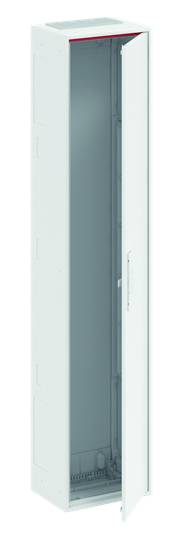 Weißer, hoher Metallschrank mit geöffneter Tür, zeigt leeren Innenraum. Schrank steht aufrecht, geeignet zur Aufbewahrung.