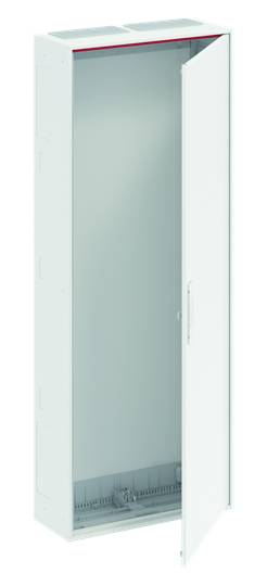 Offener, weißer Metallschrank mit einer Tür, die halb geöffnet ist, und Sicht auf ein leeres Inneres.