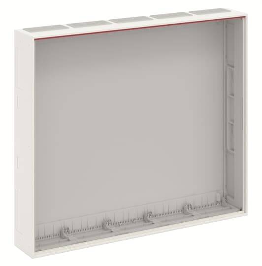 Ein leerer, rechteckiger Metallrahmen mit mehreren Öffnungen an der Oberseite, geeignet für den Einbau in ein größeres System.