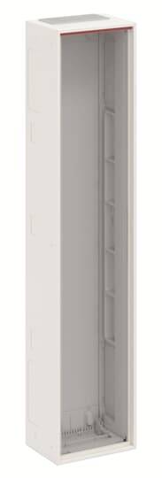 Ein leerer, aufrechter, rechteckiger Kasten, meist für die Aufbewahrung von Elektrogeräten oder Kabeln verwendet.