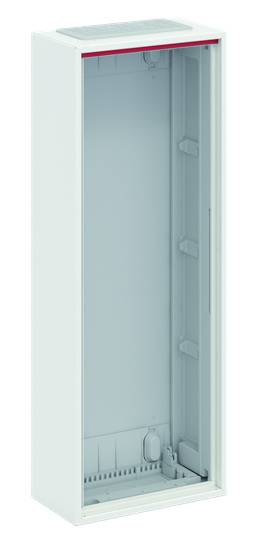 Der abgebildete Schrank ist weiß und hochformatig, mit einem leeren Innenraum und mehreren Befestigungspunkten an den Seiten.