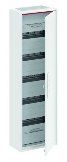 Ein grauer, halbgeöffneter Schaltschrank mit mehreren vertikal angeordneten Ablagen und Schubladen.