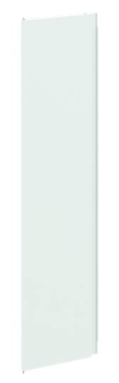 Eine schmale, rechteckige Glas- oder transparente Kunststoffplatte mit abgerundeten Kanten.