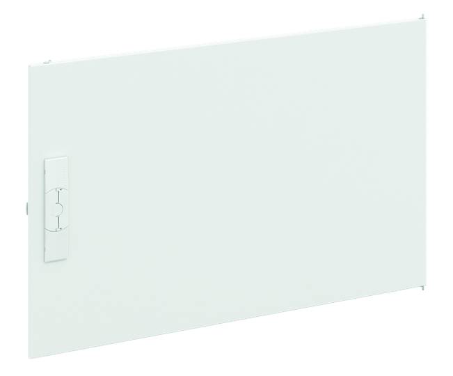 Ein weißes rechteckiges Heizpanel mit glatter Oberfläche und seitlichem Regelknopf.