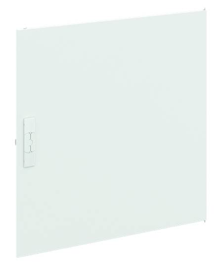 Weiße, quadratische Metallplatte mit Scharnier rechts, wahrscheinlich eine Wartungsöffnung oder Abdeckung für Wand- oder Deckenbereich.