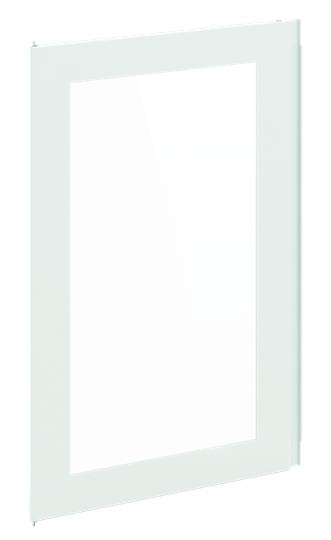 Glasrahmentür in schlichtem Design mit rechteckiger Form und weißem Rahmen. Geeignet für moderne Inneneinrichtungen.