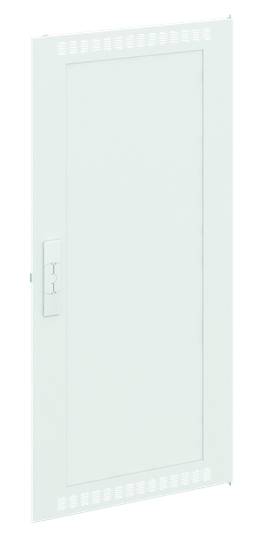 Eine Schutzabdeckung für elektrische Schalttafeln, rechteckig, weiß, mit einem Griff an der linken Seite, geeignet für Innenräume.