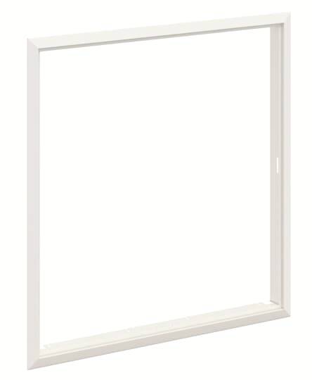 Das Bild zeigt einen leeren, weißen Fensterrahmen vor einem weißen Hintergrund, ohne Glas oder andere Details.