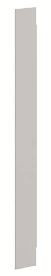 Vertikales, schmales graues Rechteck auf weißem Hintergrund.