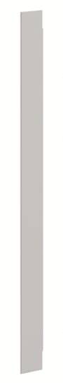 Ein schmales vertikales Rechteck in grauer Farbe.