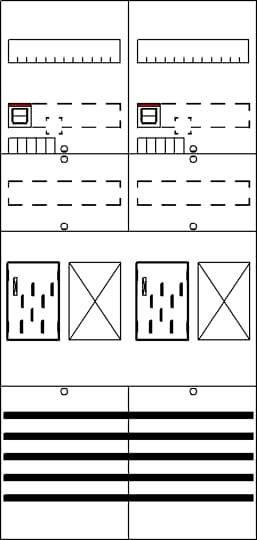 Eine schematische Darstellung von zwei Straßenabschnitten. Oben: Fahrspuren mit Markierungen. Unten: Bereiche für Warteschlangen und Absperrungen.